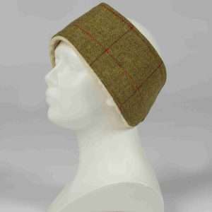 collared creatures yorkshire tweed green check ladies tweed headband