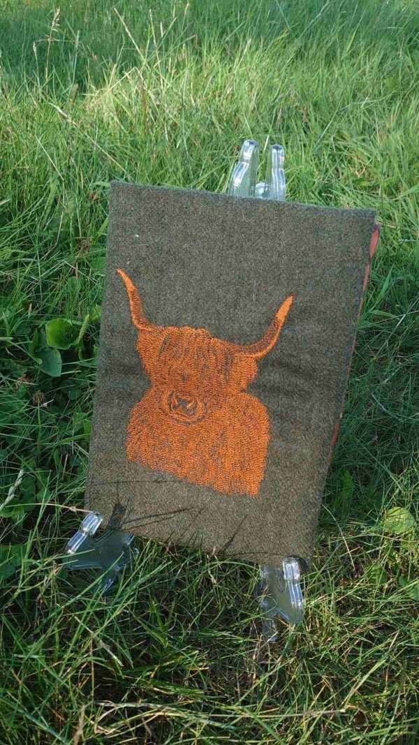 Tweed Notebook Cover Highland Cow