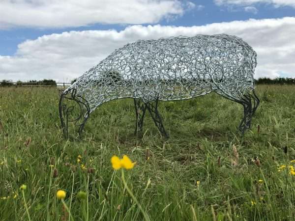 Sheep Sculpture Individual Gallery 1 Sheep Sculpture Handcrafted in Buckinghamshire Enlarged size - Created from 6mm round mild steel Handcrafted by Charles Elliott from 6mm round mild steel, with a luxurious progressive hot zinc exterior galvanised finish to protect the piece from nature and rust for over 30 years! Worldwide Shipping Available! All Commissions Welcome www.elliottoflondon.co.uk info@elliottoflondon.co.uk