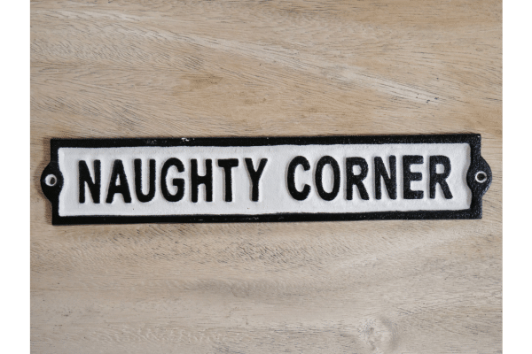 Cast Iron Naughty Corner Wall Sign