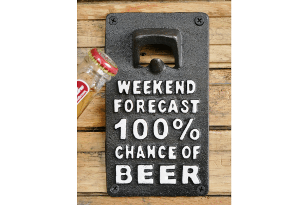 100% chance of beer cast iron Bottle Opener