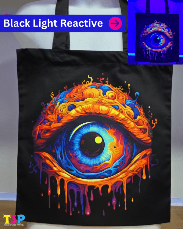 Blacklight Reactive Eye DTF Bag