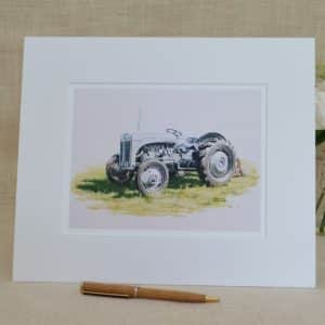 Fergie Tractor art print in a 10x18 inch mount